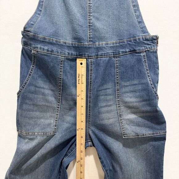 Wallflower Overalls Womens XL Blue Flare Stretch Modern Boho Festival Denim - Picture 14 of 16